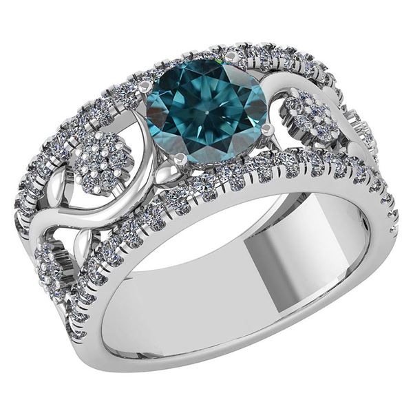 Certified 2.00 Ctw Treated Fancy Blue Diamond VS/SI1 An