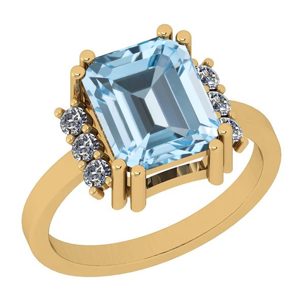 Certified 2.26 Ctw I2/I3 Blue Topaz And Diamond 10K Yel