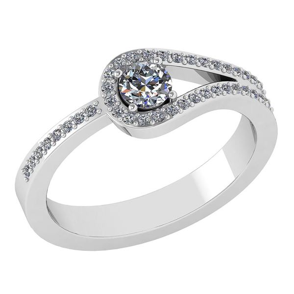 1.30 Ctw Diamond 14k White Gold Halo Ring