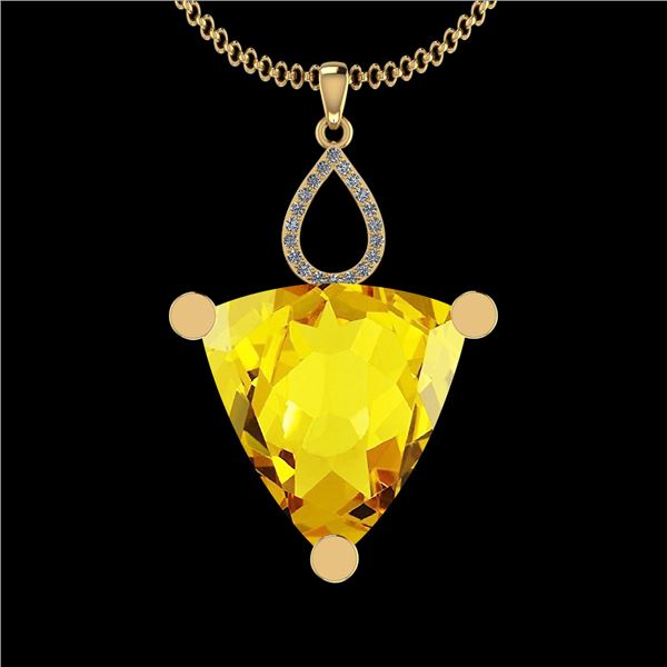 Certified 32.92 Ctw I2/I3 Lemon Topaz And Diamond 10K Y