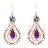 Image 1 : Certified 5.18 Ctw Amethyst And Diamond SI2/I1 Dangling