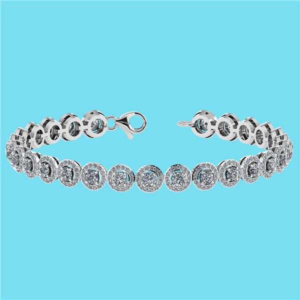 Certified 4.59 Ctw SI1/I2 Diamond 18K White Gold Bracel