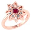 Image 1 : Certified 0.32 Ctw Ruby And Diamond 14k Rose Gold Ring