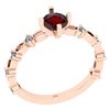 Image 1 : Certified 0.68 Ctw I2/I3 Garnet And Diamond 10K Rose Go