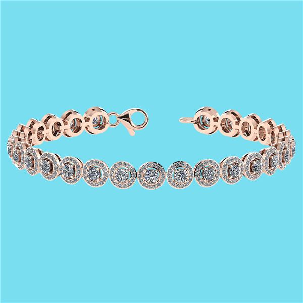 Certified 4.59 Ctw SI1/I2 Diamond 18K Rose Gold Bracele