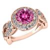 Image 1 : Certified 1.90 Ctw Pink Tourmaline And Diamond Wedding/