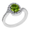 Image 1 : Certified 2.60 Ctw I2/I3 Peridot And Diamond 14K White