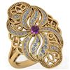 Image 1 : Certified 0.59 Ctw Amethyst And White Diamond Wedding/E