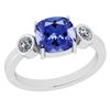 Image 1 : Certified 2.15 Ctw Tanzanite And Diamond VS/SI1 14K Whi