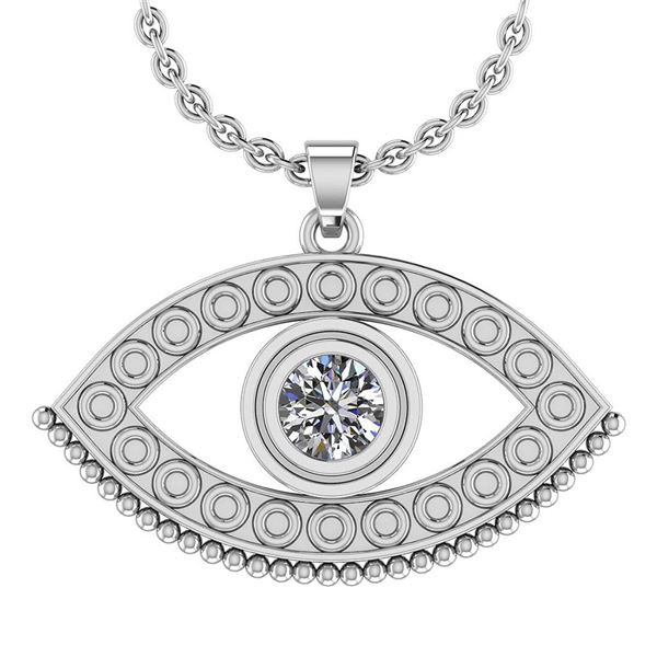 Certified 0.50 Ctw Diamond I1/I2 EYE StylePendant Neckl