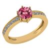 Image 1 : Certified 1.09 Ctw Pink Tourmaline And Diamond VS/SI1 H