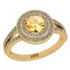 Image 1 : Certified 1.14 Ctw I2/I3 Citrine And Diamond 10K Yellow