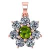 Image 1 : Certified 0.93 Ctw Peridot And Diamond 14k Rose Gold Ha