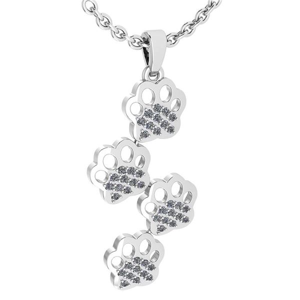 Certified 0.22 Ctw Diamond Puppy Paws Charms Necklace 1