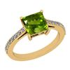 Image 1 : Certified 1.20 Ctw I2/I3 Peridot And Diamond 10K Yellow