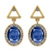 Image 1 : Certified 1.80 Ctw Kyanite And Diamond I1/I2 18K Yellow