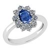 Certified 0.75 Ctw Kyanite And Diamond I1/I2 14K White