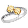 Certified 1.14 Ctw Citrine And Diamond VS/SI1 2 Stone R