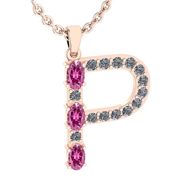 Certified 1.67 Ctw Pink Tourmaline And Diamond Alphabet