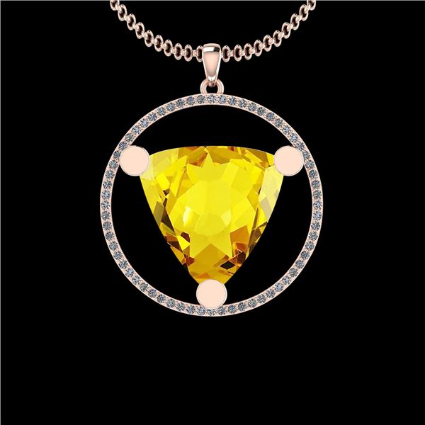 Certified 19.83 Ctw I2/I3 Lemon Topaz And Diamond 10K R