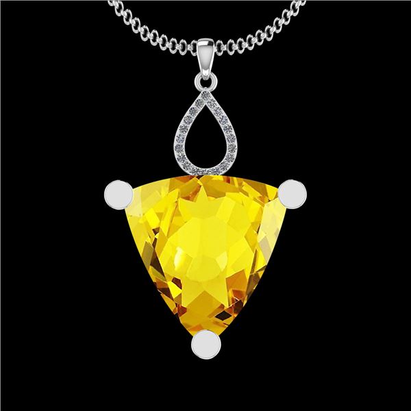 Certified 32.92 Ctw I2/I3 Lemon Topaz And Diamond 10K W