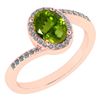 Image 1 : Certified 1.44 Ctw Peridot And Diamond 14k Rose Gold Ha