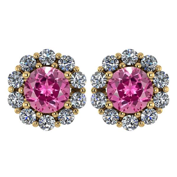 Certified 2.30 Ctw Pink Touramline And Diamond 14k Yell