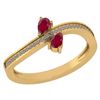 Certified 0.50 Ctw Ruby And Diamond 18K Yellow Gold Rin