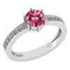 Certified 1.09 Ctw Pink Tourmaline And Diamond VS/SI1 H