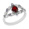 Certified 0.78 Ctw I2/I3 Garnet And Diamond 10K White G