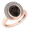 Certified 2.82 Ctw Smoky Quartz And Diamond VS/SI1 Halo