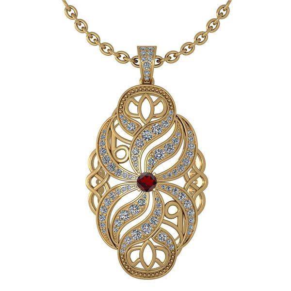 Certified 1.37 Ctw Garnet And Diamond Necklace For Styl