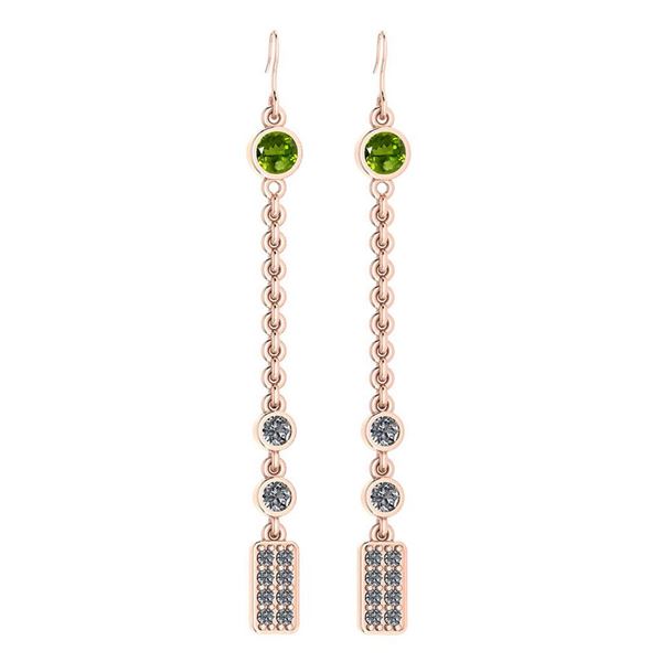 Certified 1.13 Ctw Peridot And Diamond VS/SI1 Earrings