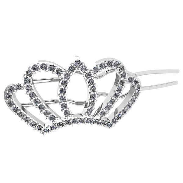 Certified 0.18 Ctw Diamond Ladies HairPin 18K White Gol