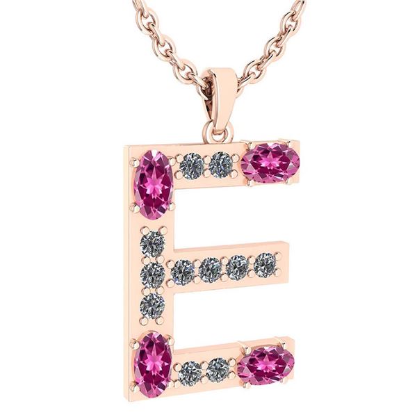 Certified 1.33 Ctw Pink Tourmaline And Diamond Alphabet