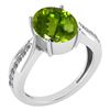 Image 1 : Certified 5.30 Ctw Peridot And Diamond VS/SI1 Ring 14k