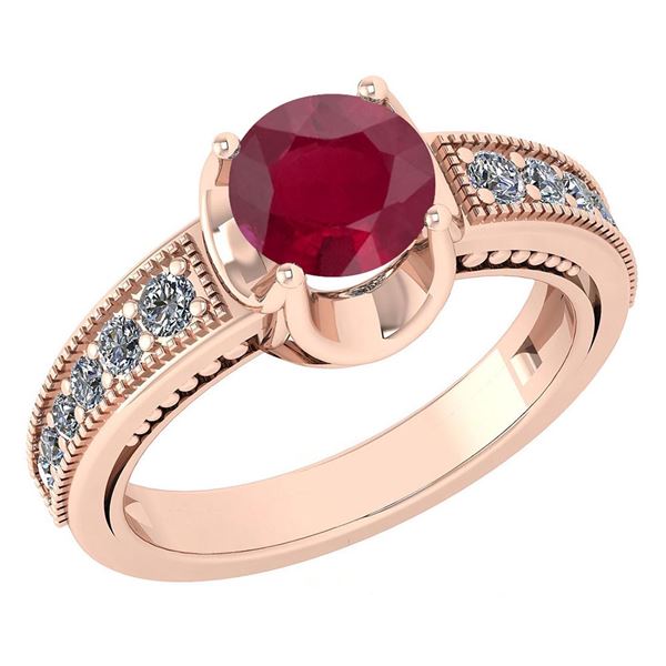 Certified 1.48 Ctw Ruby And Diamond Wedding/Engagement