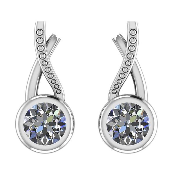 Certified 1.68 Ctw Diamond I1/I2 Solitaire Stud Earring