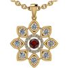 Image 1 : Certified 1.10 Ctw Garnet And Diamond I1/I2 10K Yellow