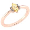 Certified 0.68 Ctw Citrine And Diamond VS/SI1 Halo Ring