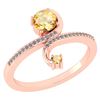 Certified 0.85 Ctw Citrine And Diamond 14k Rose Gold Ha