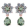 Certified 4.86 Ctw Green Amethyst And Diamond 18K Rose
