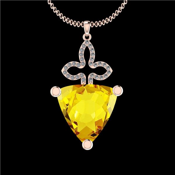 Certified 21.55 Ctw I2/I3 Lemon Topaz And Diamond 10K R