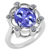 Certified 5.83 Ctw Tanzanite And Diamond VS/SI1 Halo Ri