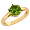 Certified 2.00Ctw Genuine Peridot 14k Yellow Gold Halo