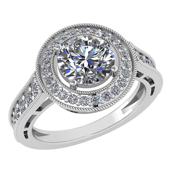 Certified 1.74 Ctw Diamond Engagement /Wedding 14K Whit