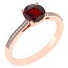 Certified 1.37 Ctw Garnet And Diamond 14k Rose Gold Hal