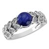 Certified 1.47 Ctw Blue Sapphire And Diamond Wedding/En