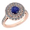 Image 1 : Certified 1.99 Ctw Blue Sapphire And Diamond Wedding/En