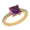 Image 1 : Certified 1.20 Ctw I2/I3 Amethyst And Diamond 10K Yello